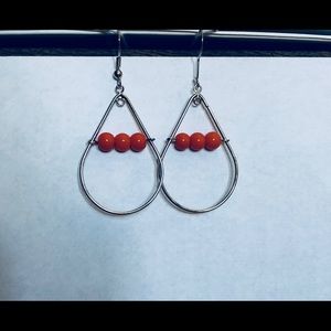 🚨EVERYTHING BOGO🚨Orange Beaded Drop Earrings